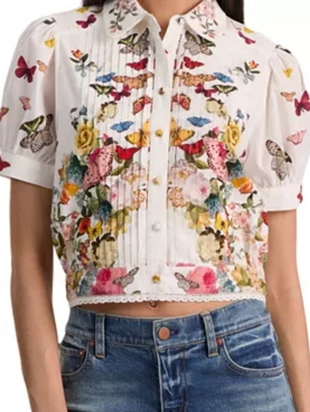 Alice & olivia Bos puff sleeves blouse